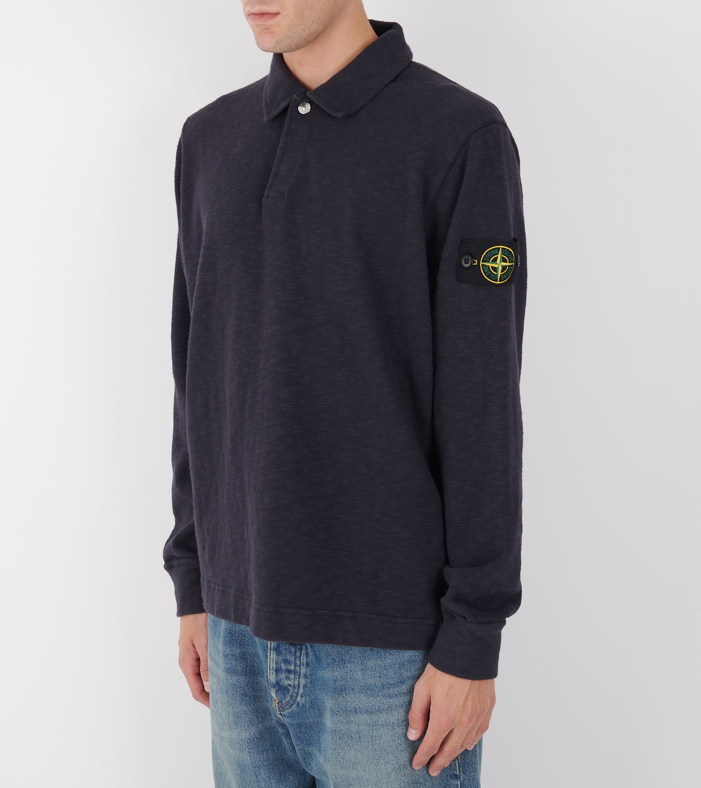 Cotton Sweat Polo Navy Melange
