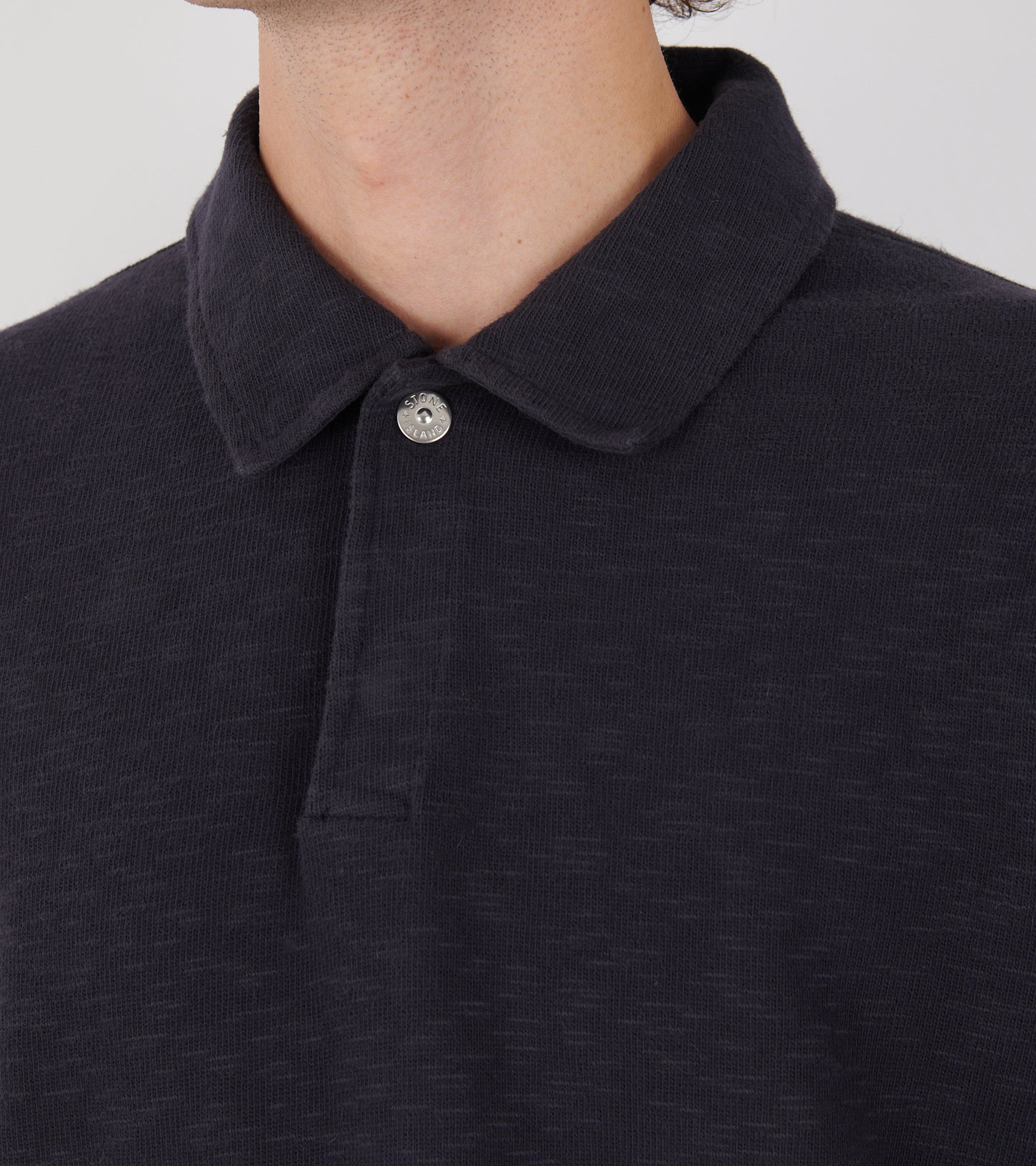 Cotton Sweat Polo Navy Melange