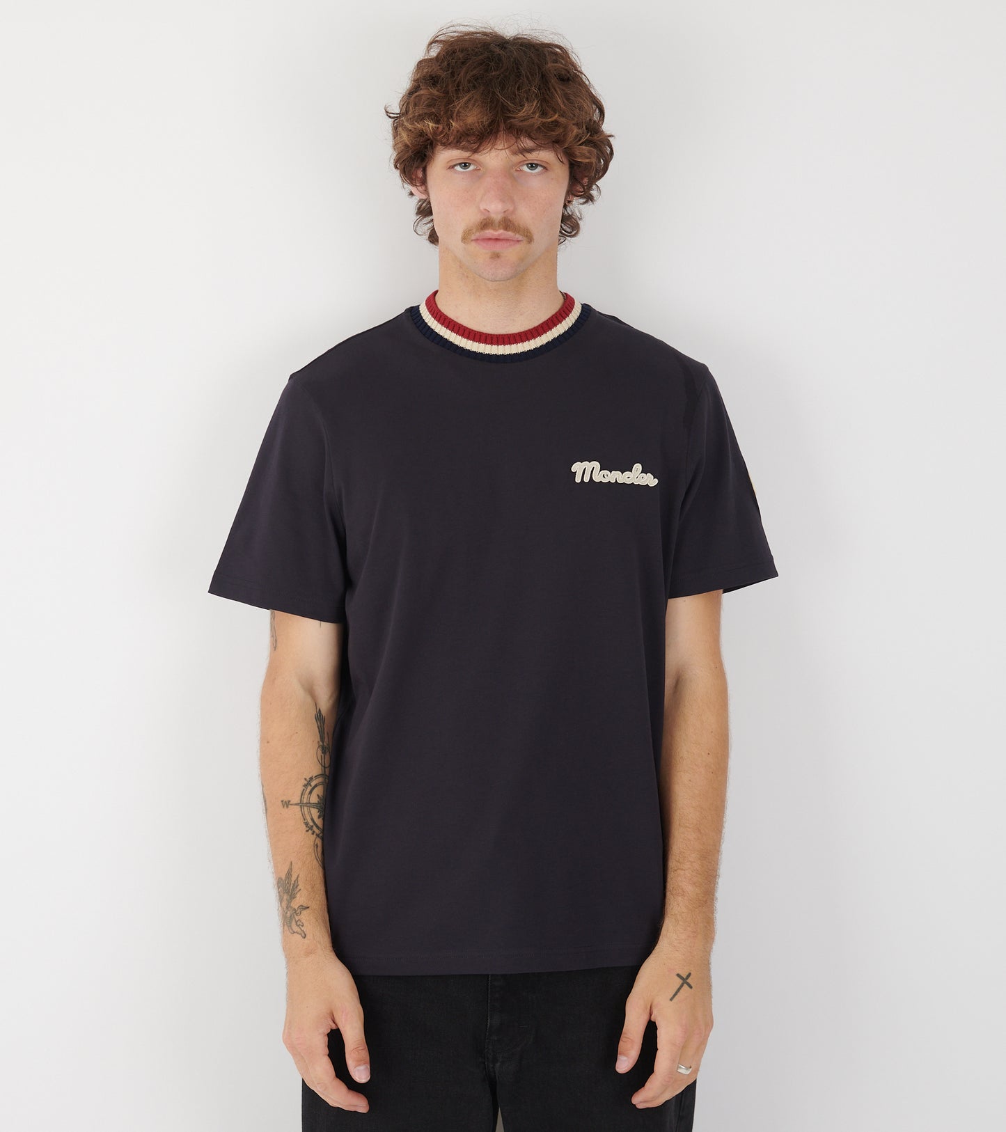 Embroidered T-shirt Navy Blue