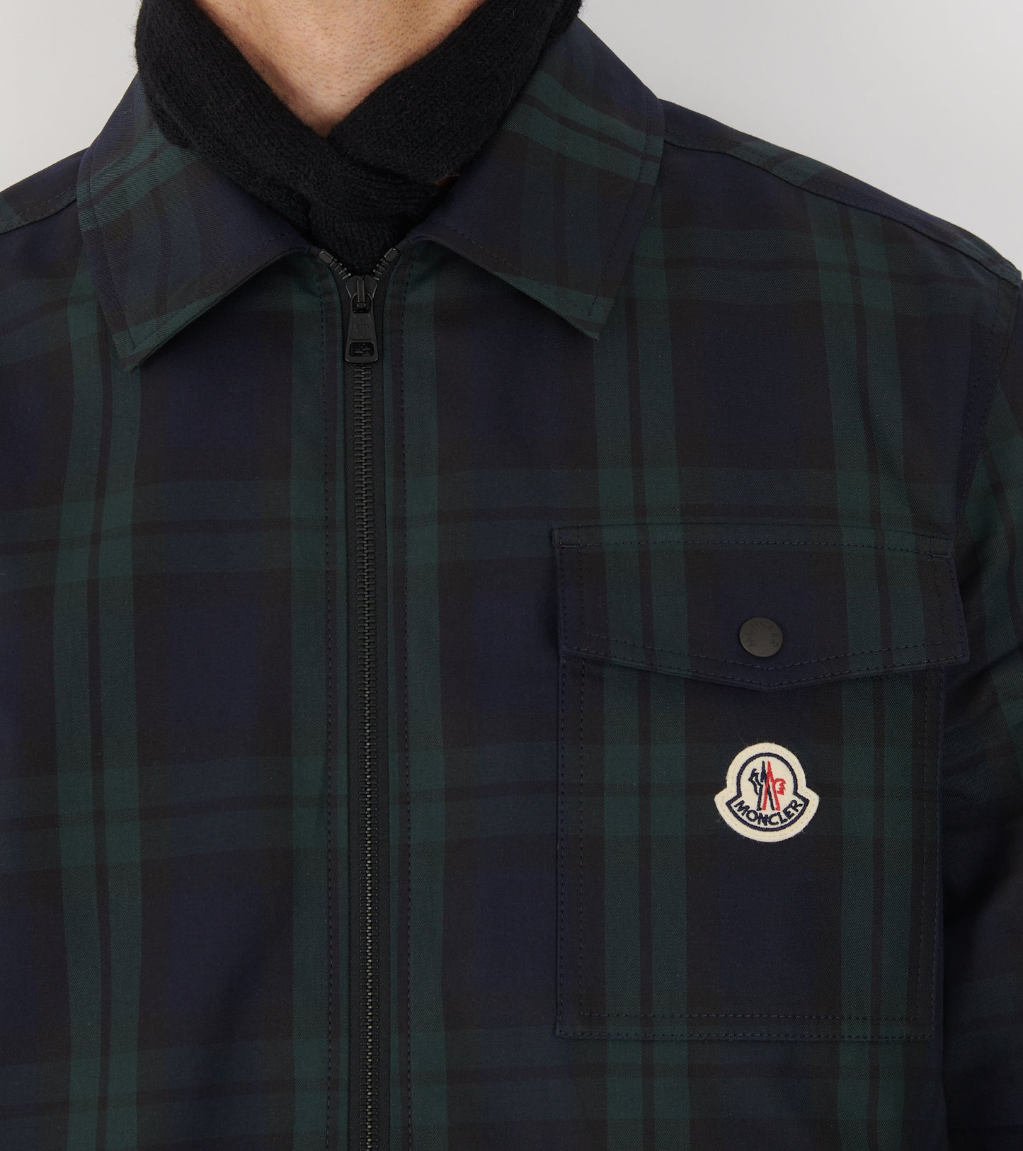 Checked Cotton Shirt Navy/Black/Green