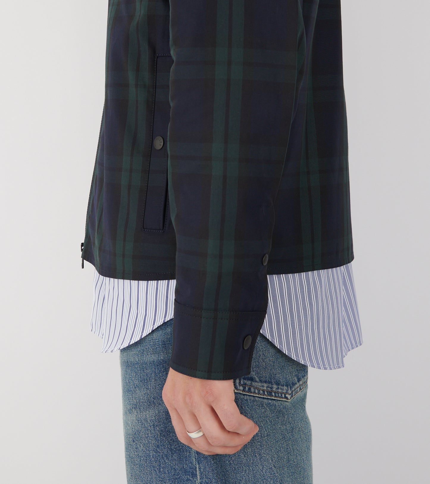 Checked Cotton Shirt Navy/Black/Green