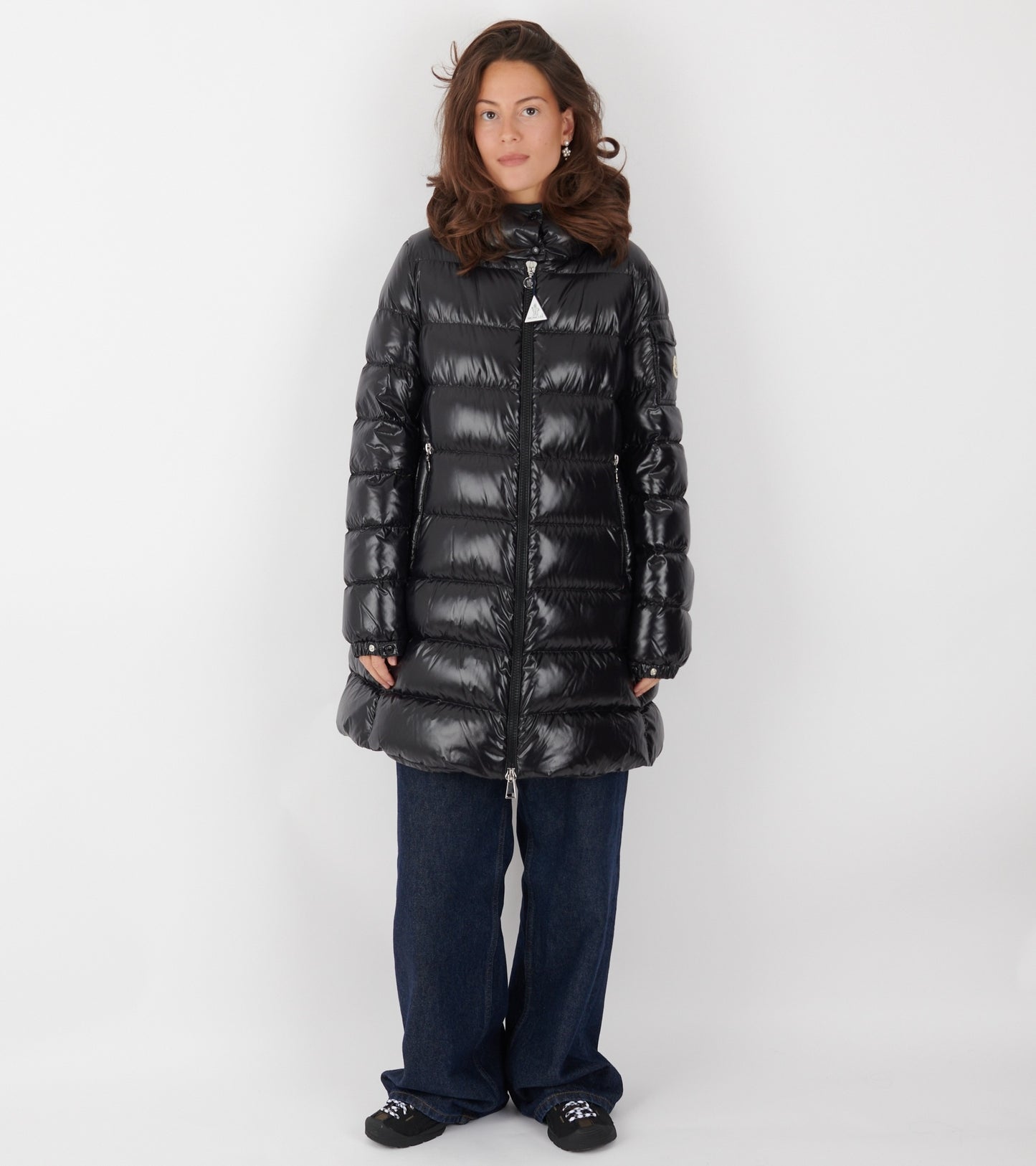 Courcelles Hooded Mid-Length Down Jacket Black