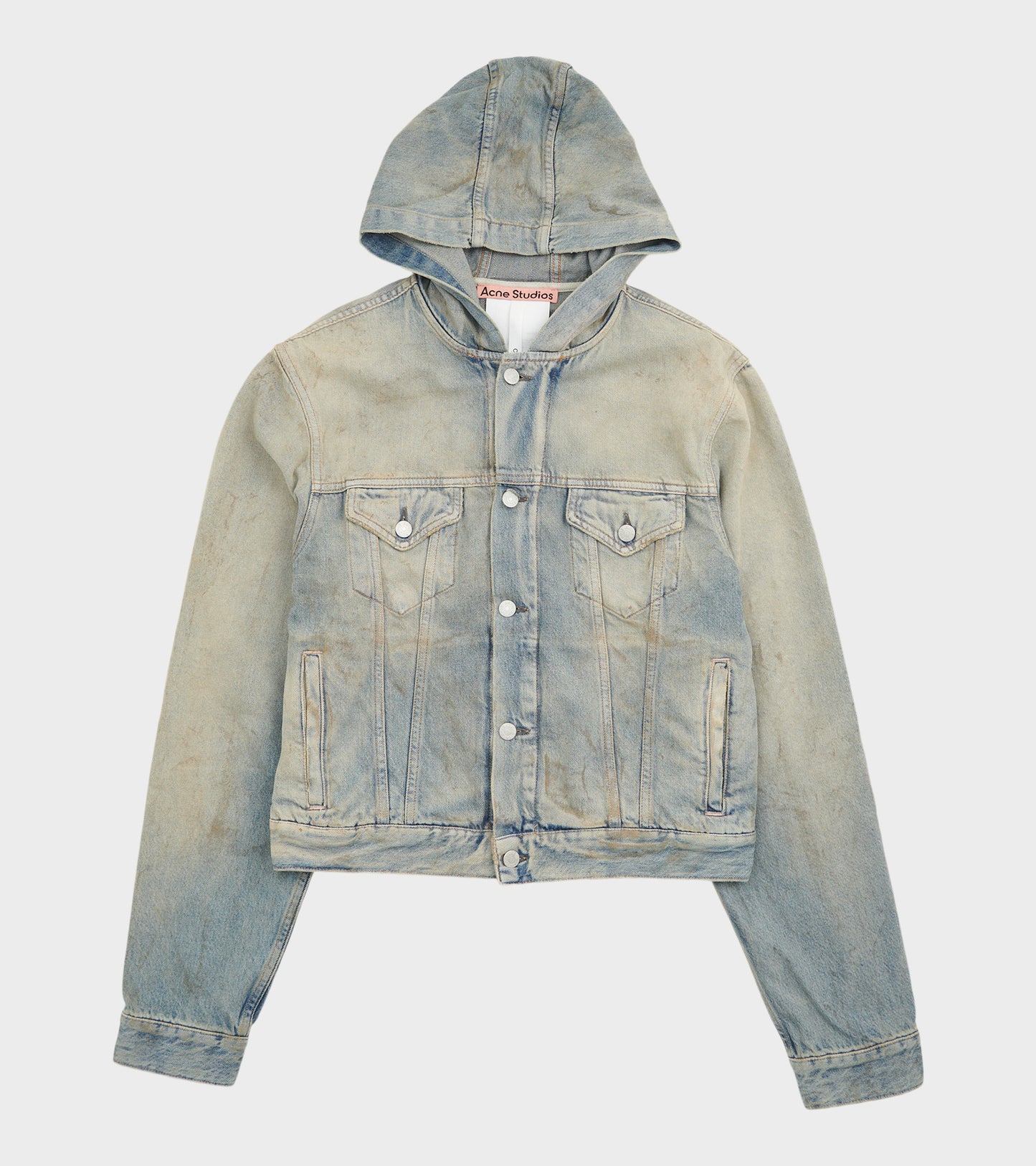Hooded Denim Jacket Mid Blue