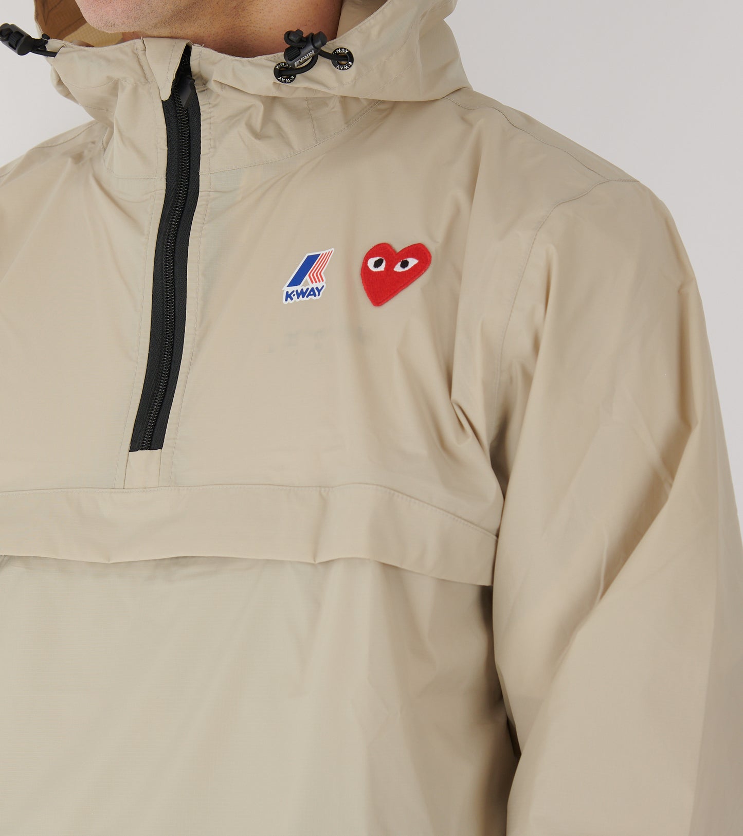 K-WAY Packable Half Zip Anorak Beige
