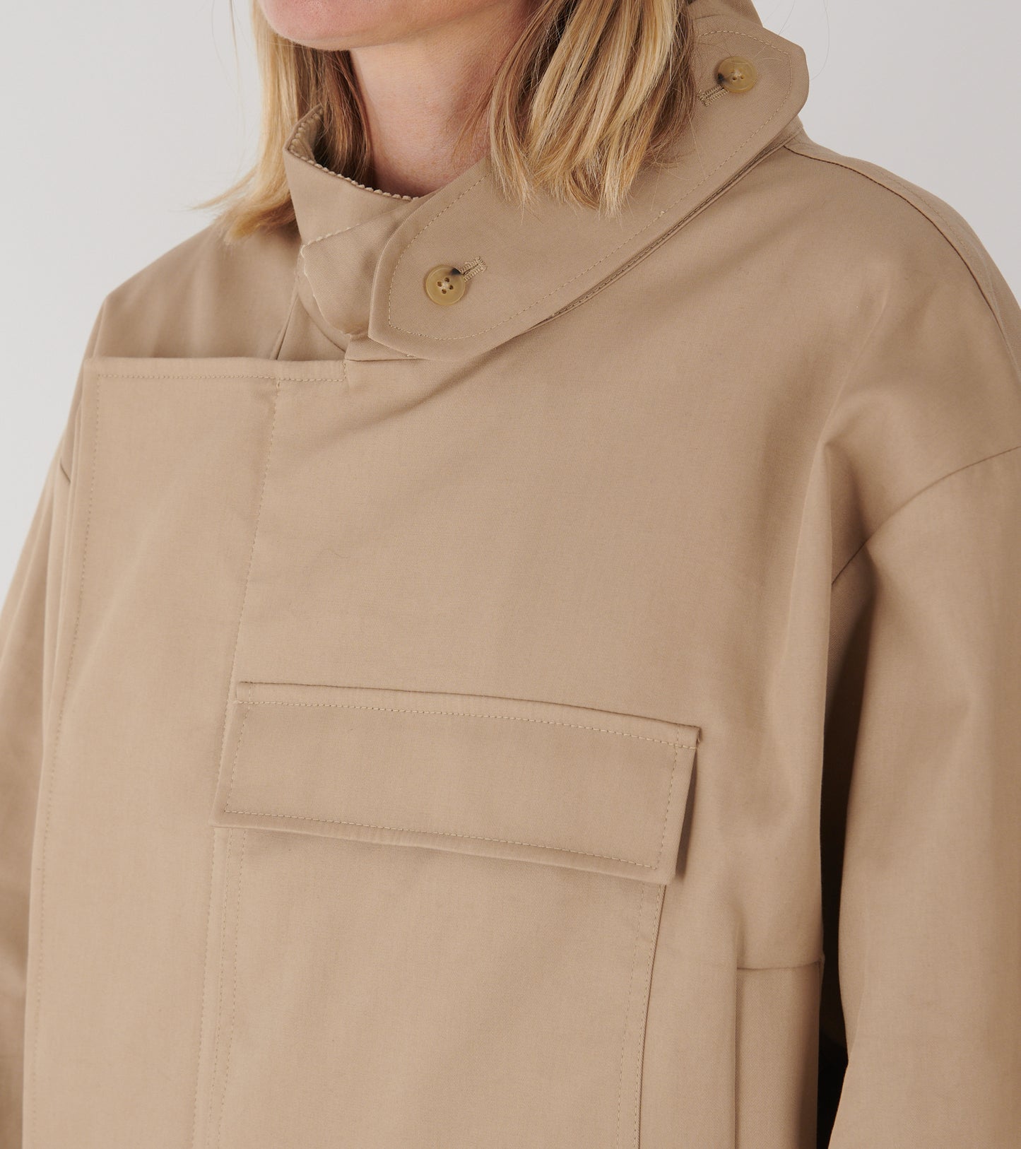 Water Resistant Coat Cool Beige