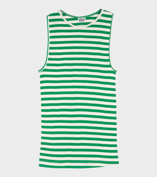 101 Tank Top Green/Ecru