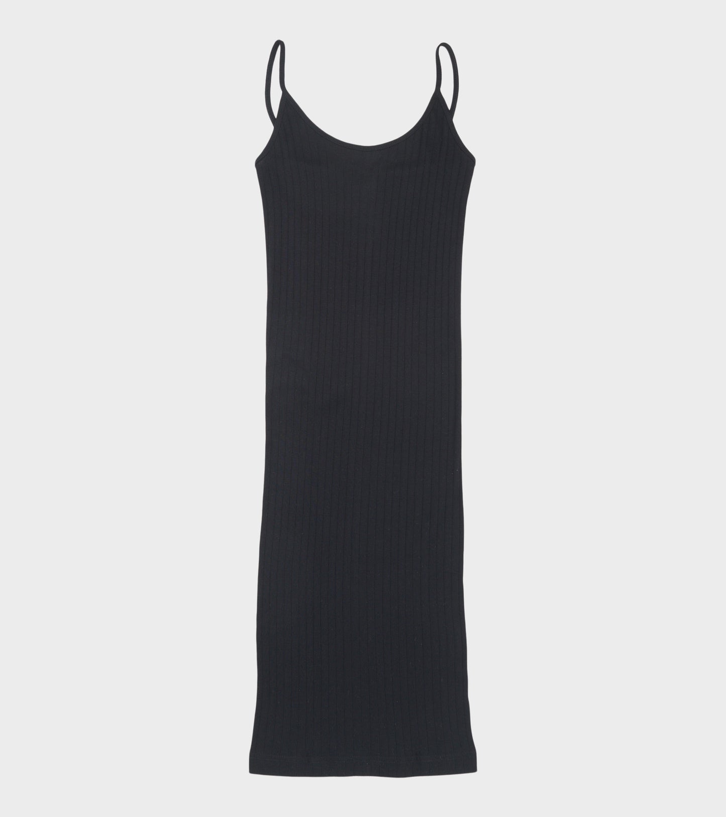101 Strap Rib Mini Dress Black