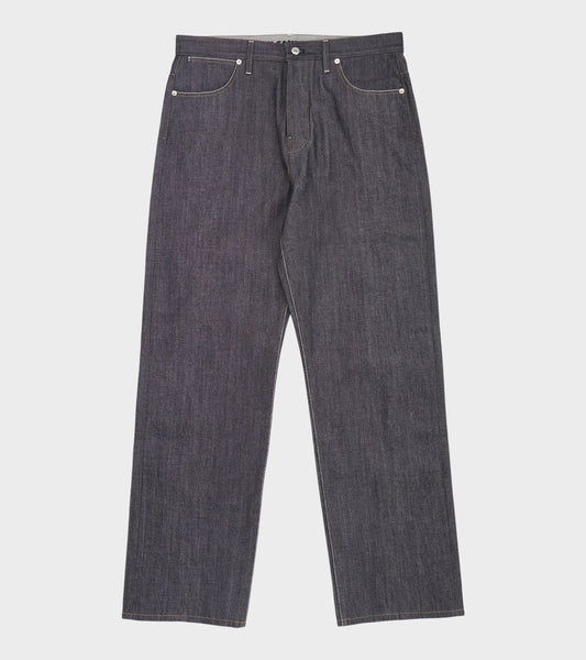 Rigid Loose Denim Jeans Dark Blue