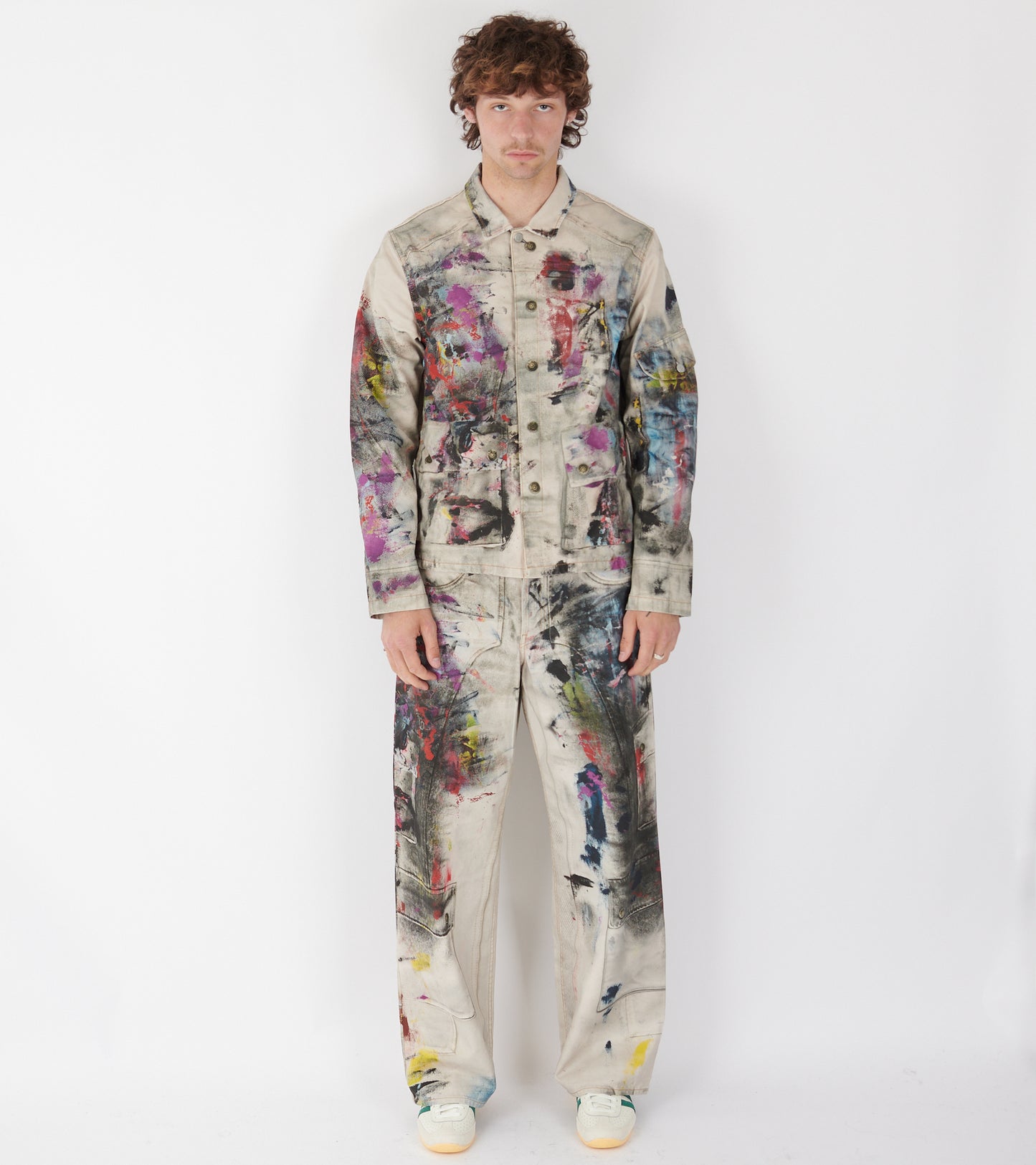 Trompe L'oeil Print Jacket White/Multi