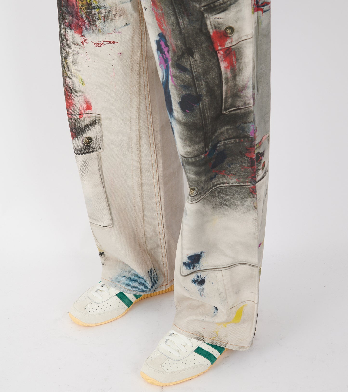 1981 Baggy Fit Trompe L'oeil Print Jeans White/Multi