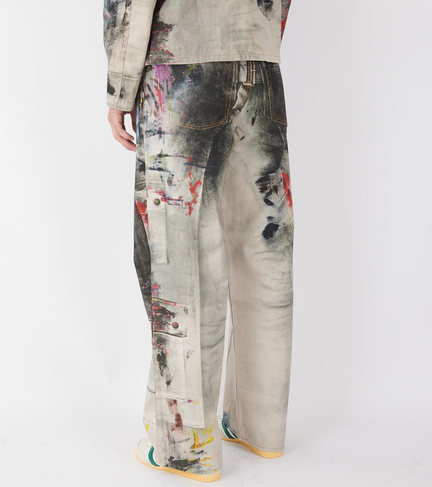 1981 Baggy Fit Trompe L'oeil Print Jeans White/Multi