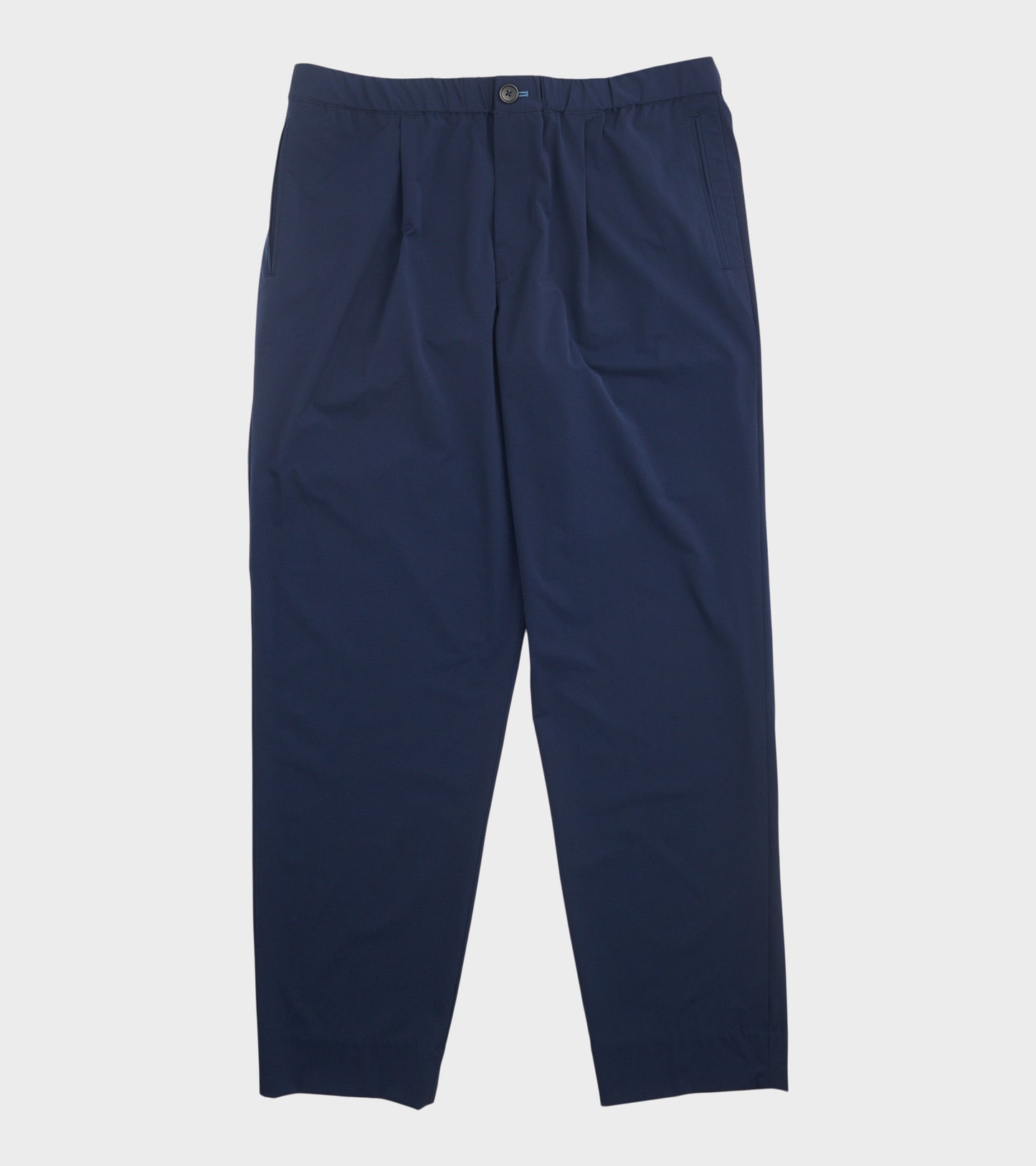 Pleated Nylon Trousers Dark Blue