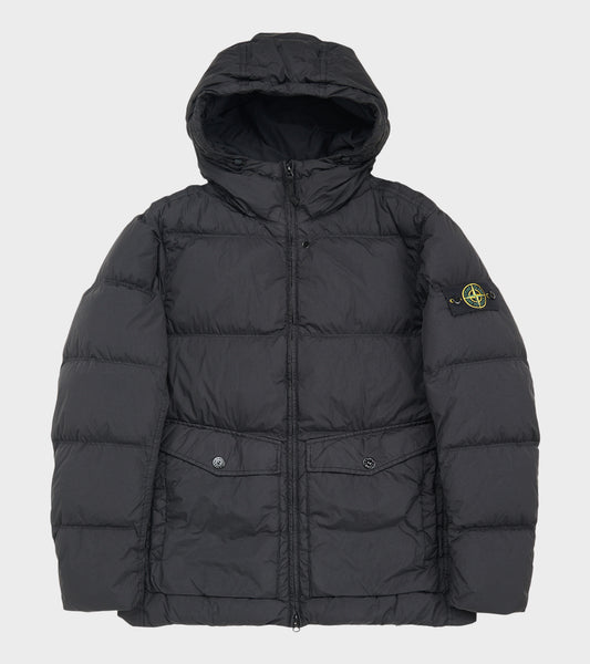 Garment Dyed Crinkle Reps Hooded NY Jacket Black