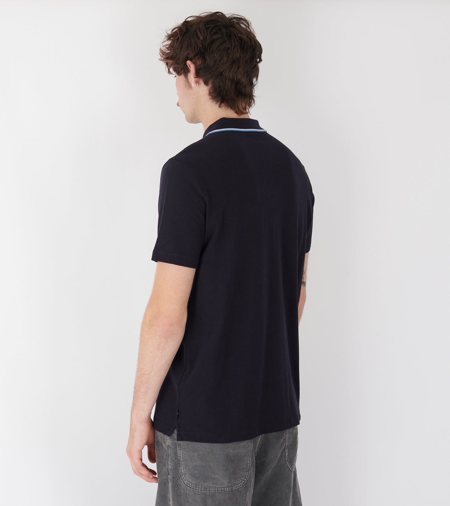 Contrast Tipping S/S Polo Navy