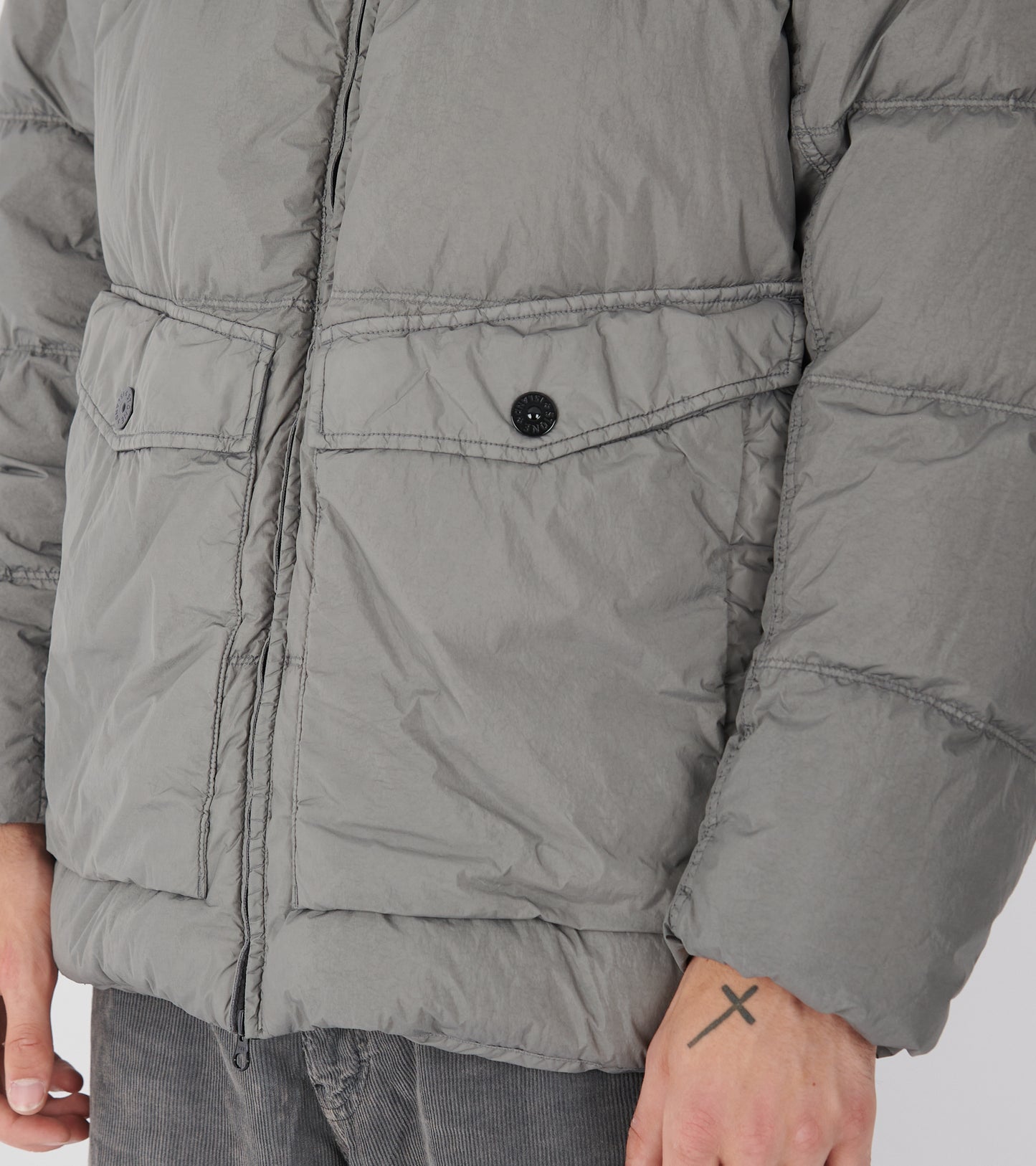 Garment Dyed Crinkle Reps Hooded NY Jacket Grey