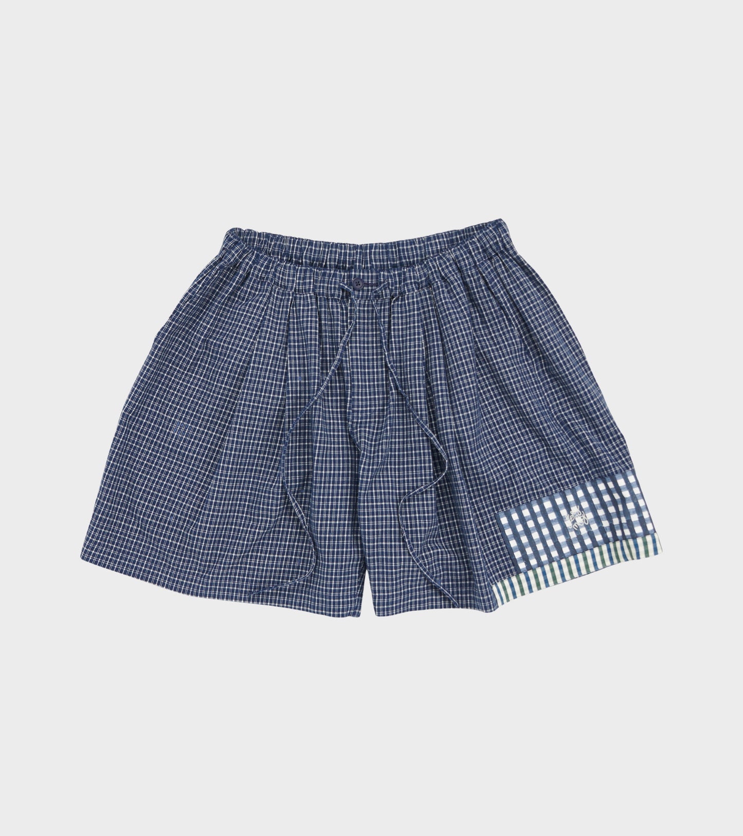 Bridge Shorts Indigo Picnic Handloom