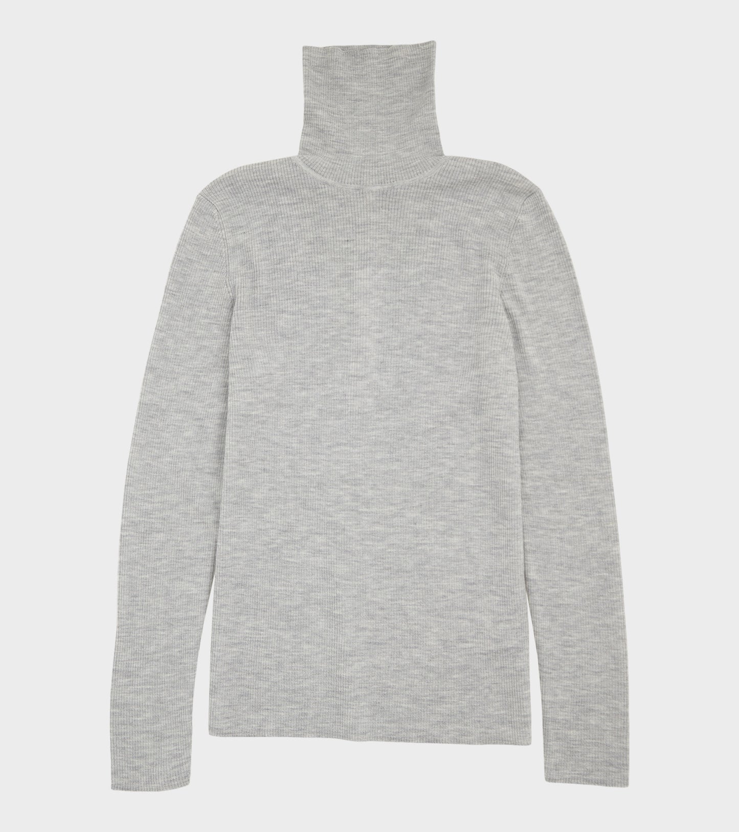 Merino Rib Roll Neck Grey Melange