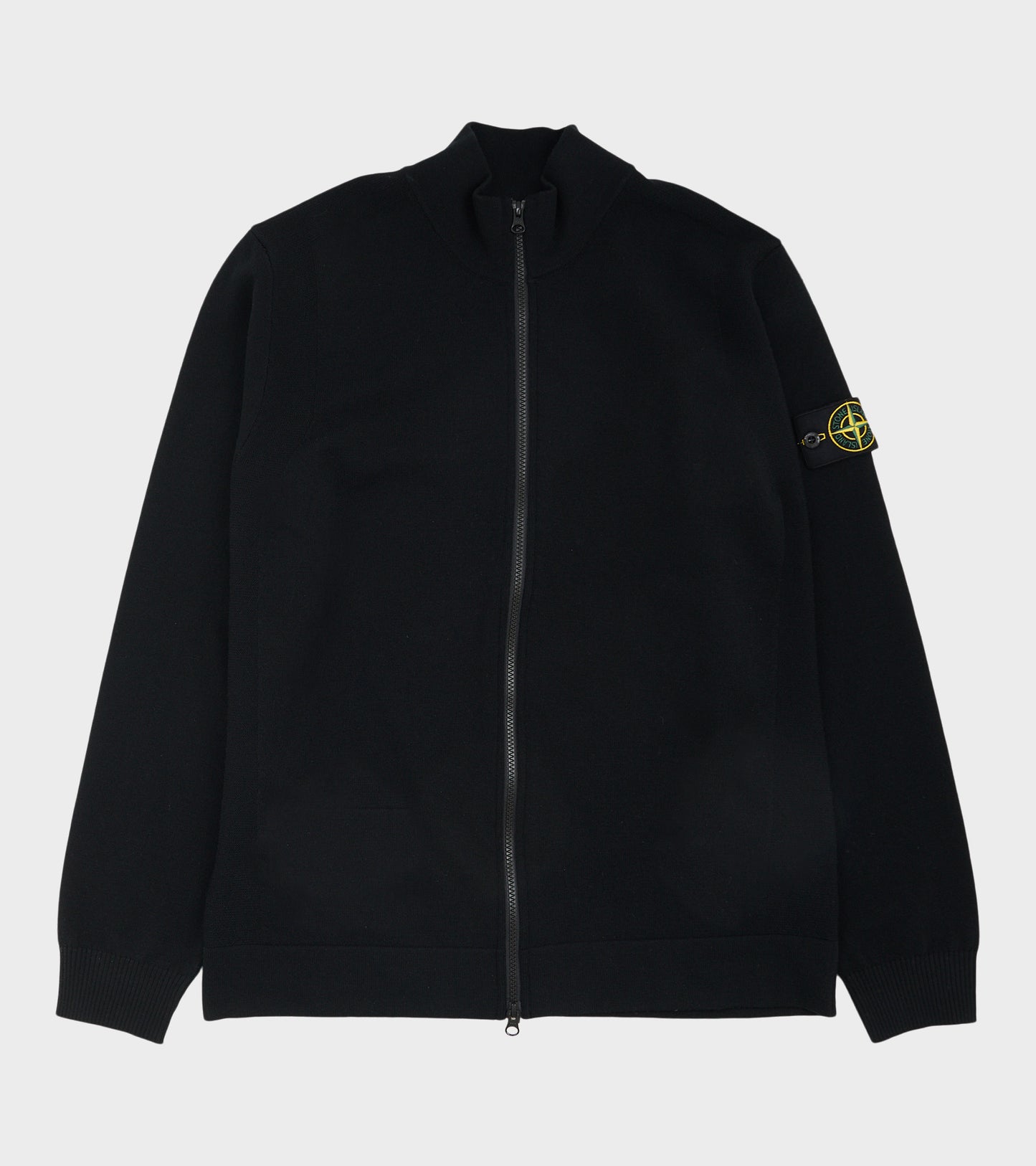 Wool Zip Cardigan Black
