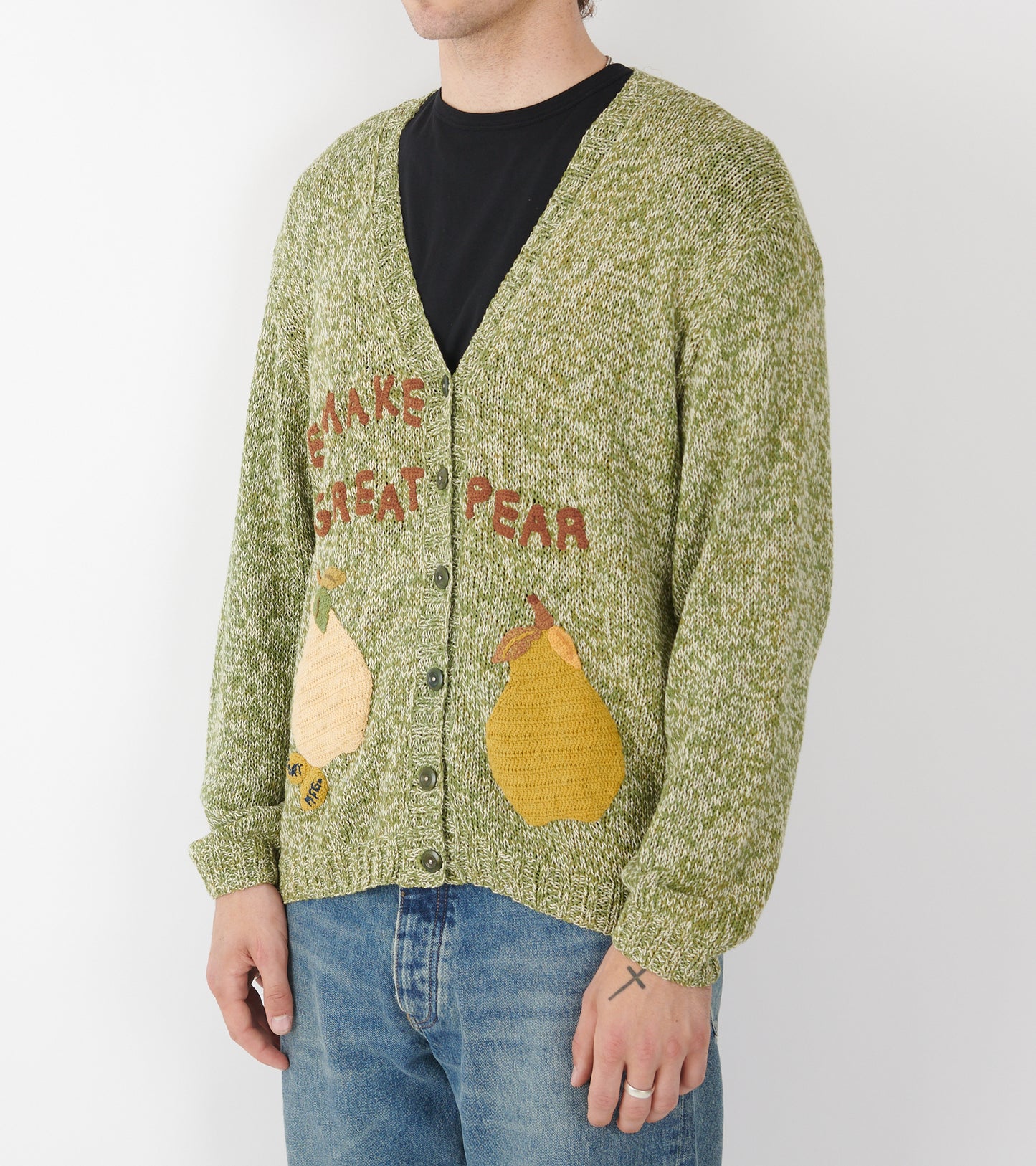 Twinsun Knit Cardigan Green Pears