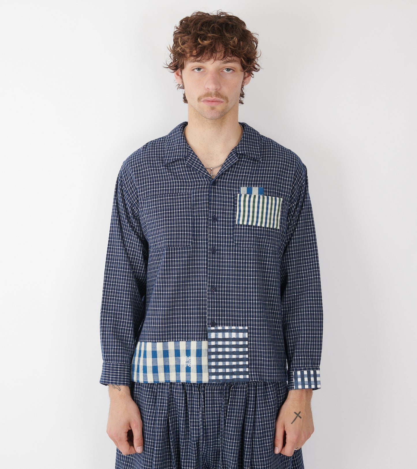 PA Shirt L/S Indigo Picnic