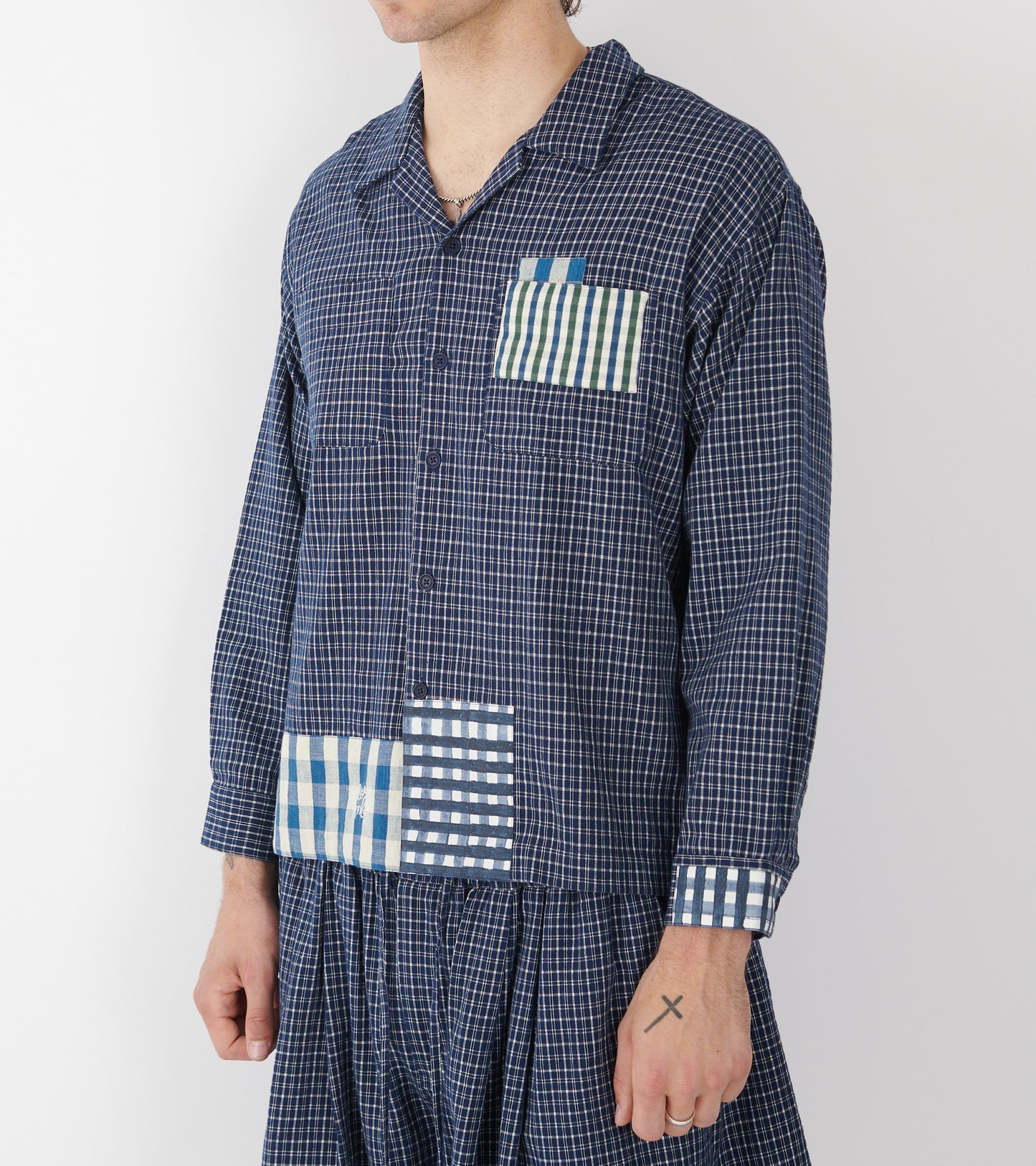 PA Shirt L/S Indigo Picnic