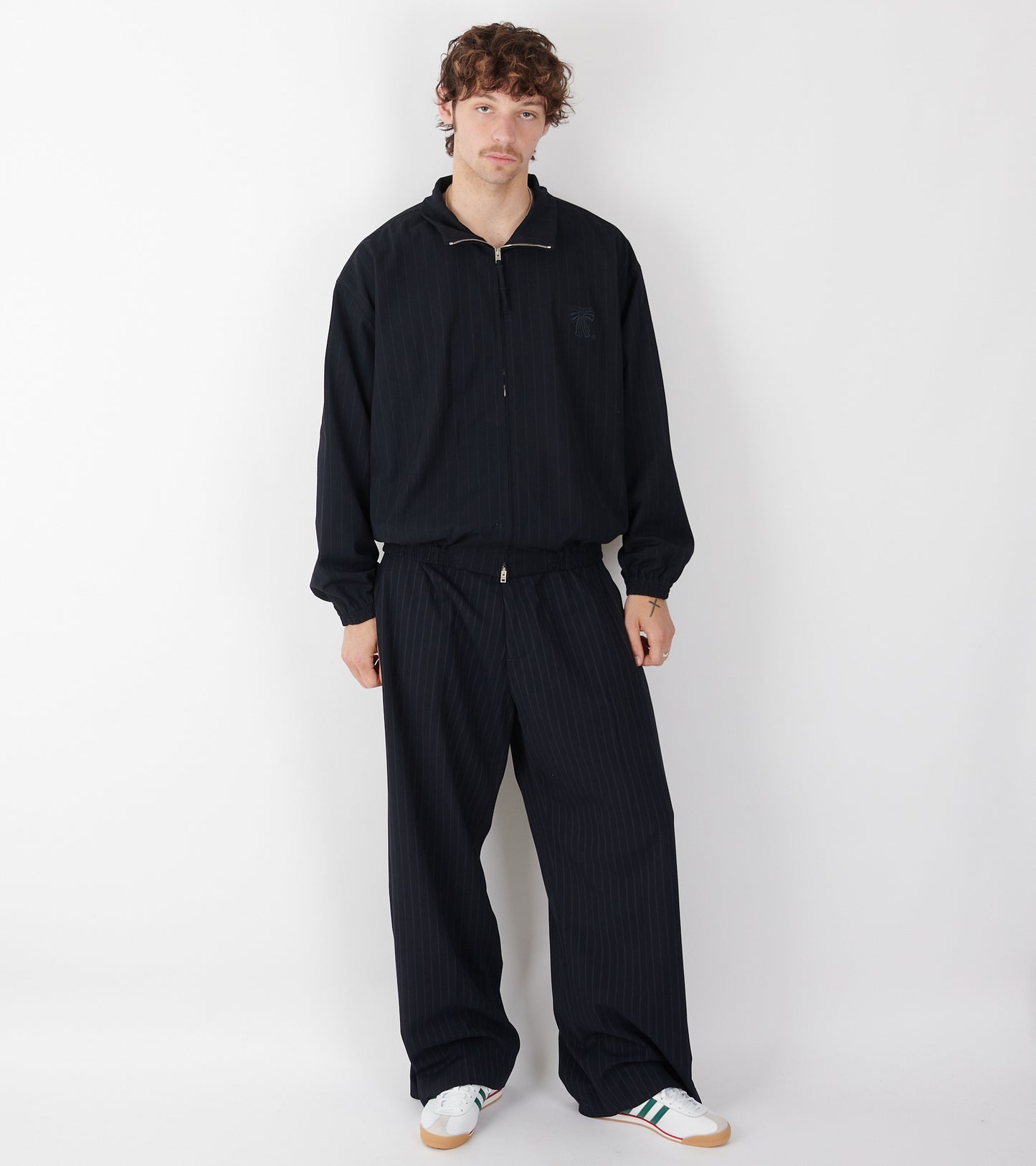 Pinstripe Trousers Navy