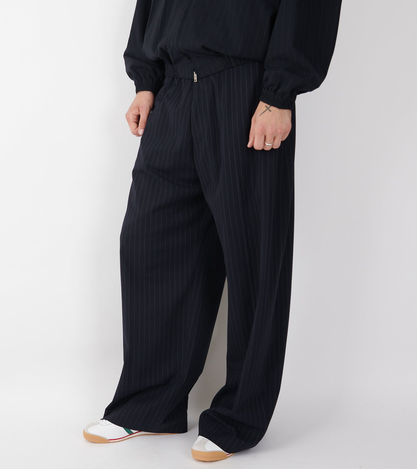 Pinstripe Trousers Navy