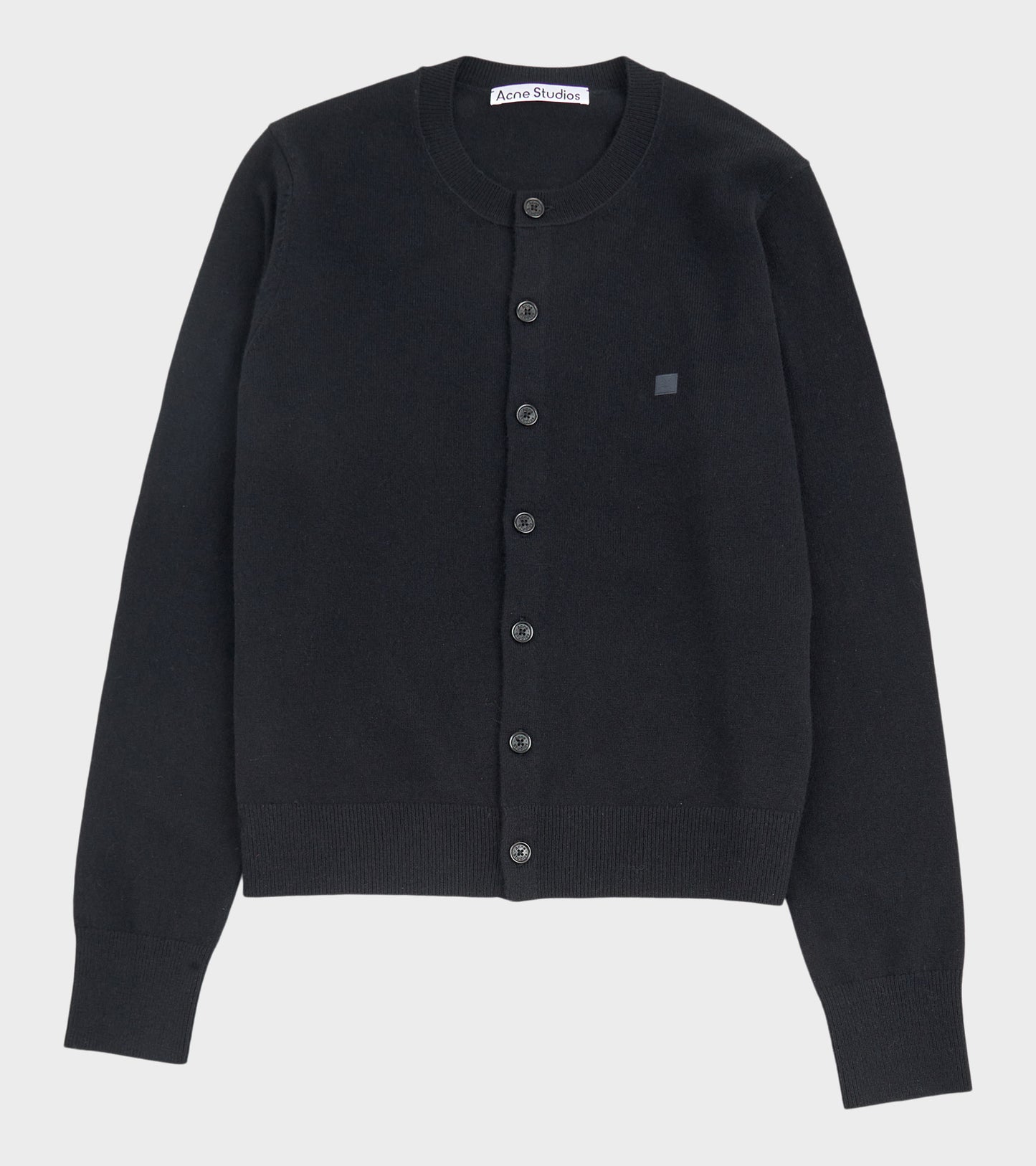 Face Logo Wool Cardigan Black