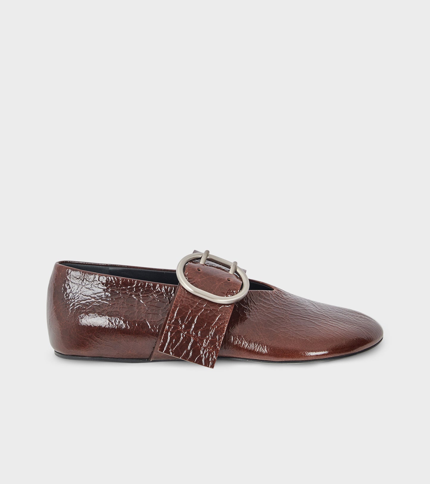 Cannolo Buckle Ballerina Dark Earth