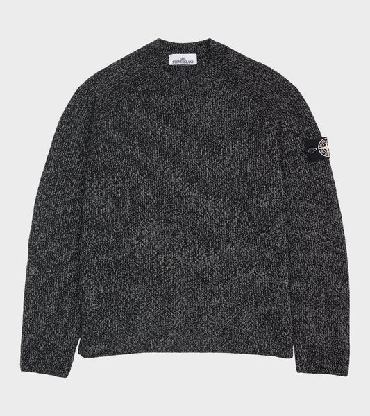 Wool Linen Knit Black Melange