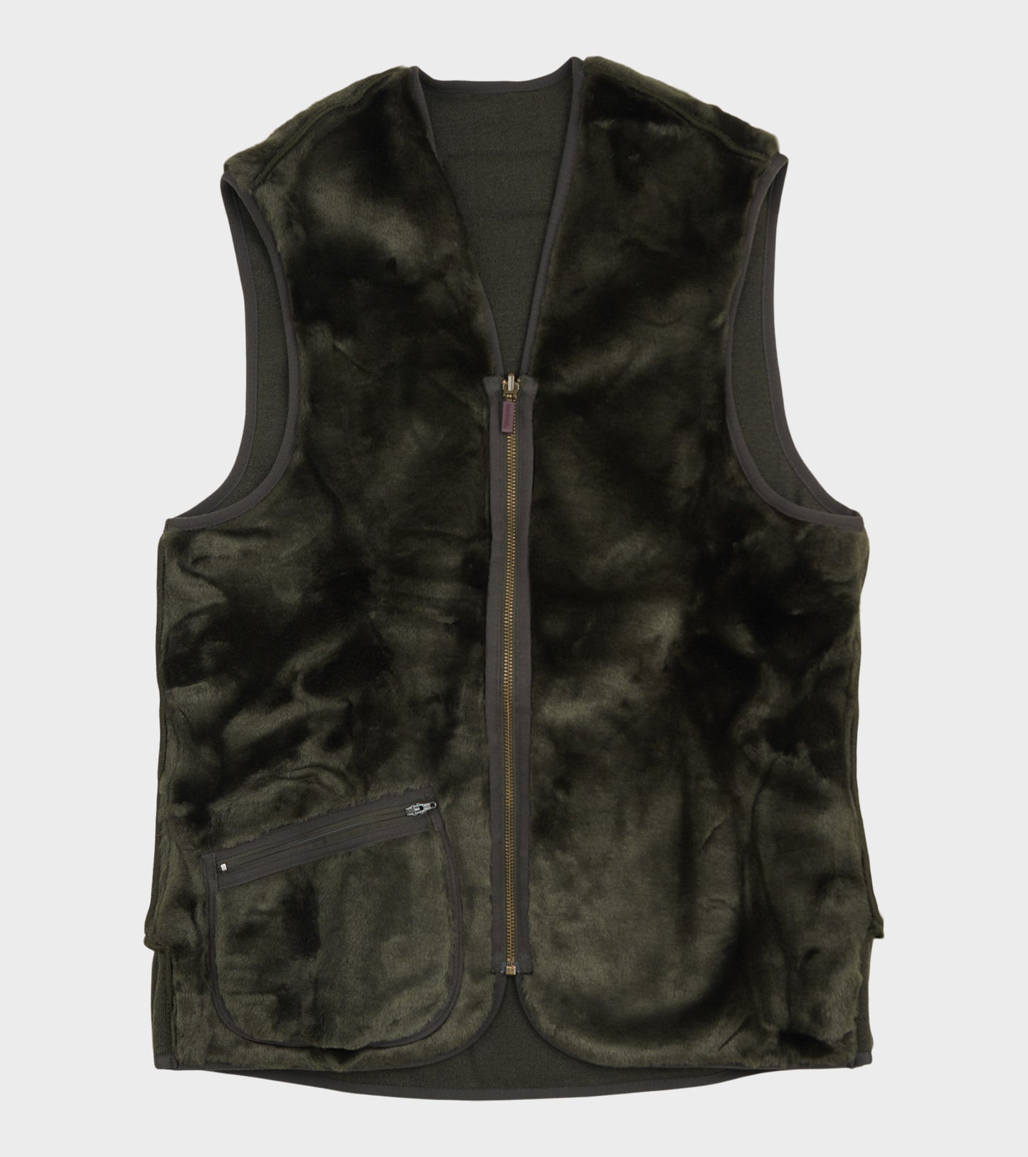 Warm Pile Waistcoat Zip-In Liner Sage