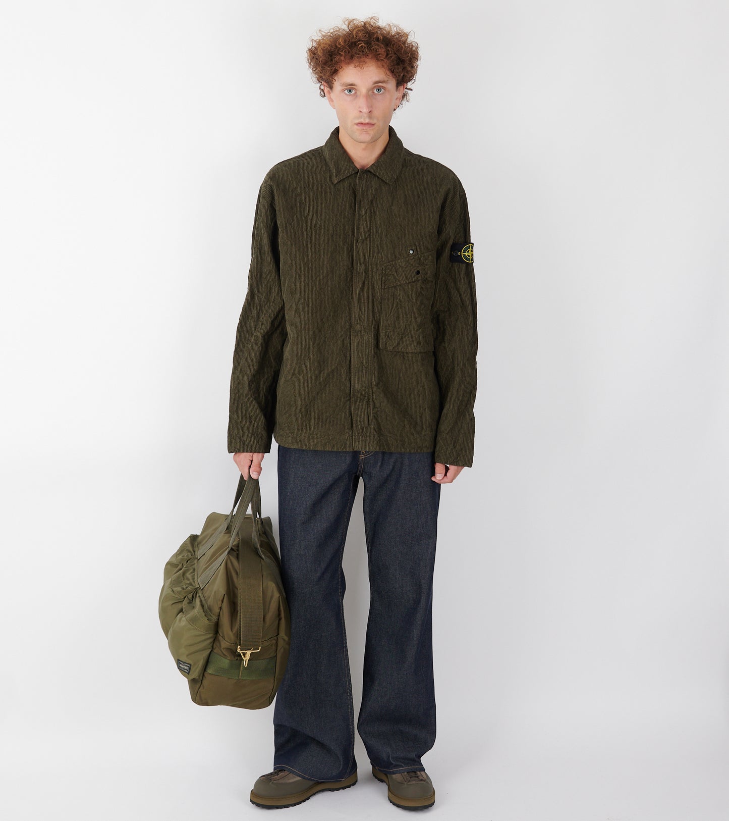 Cotton Corduroy Overshirt Dark Olive