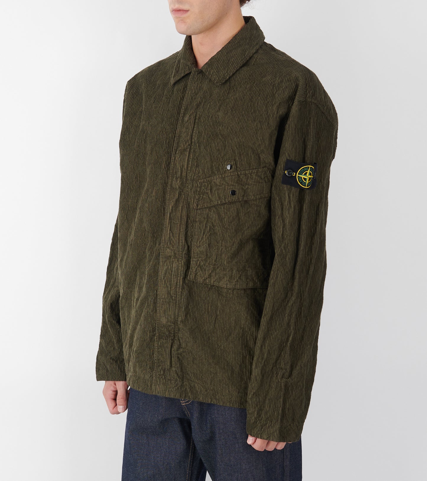 Cotton Corduroy Overshirt Dark Olive
