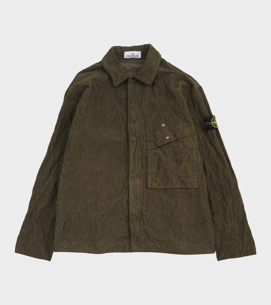 Cotton Corduroy Overshirt Dark Olive