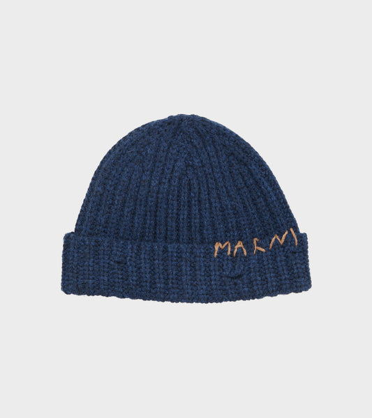 Broken Fisherman Wool Beanie Cornflower Navy