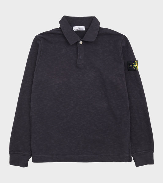 Cotton Sweat Polo Navy Melange