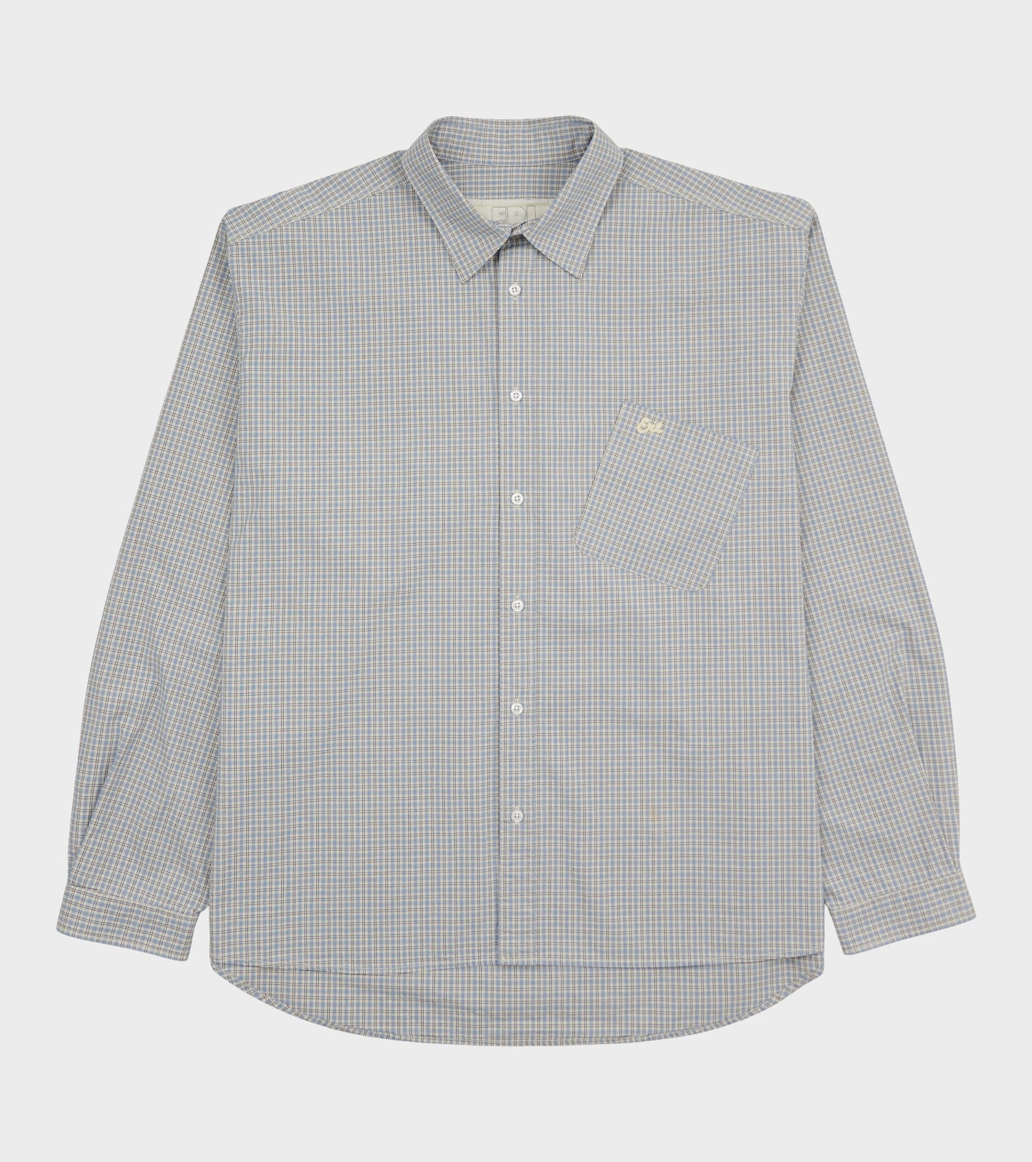 Relaxed Light Check Shirt Blue/Cream