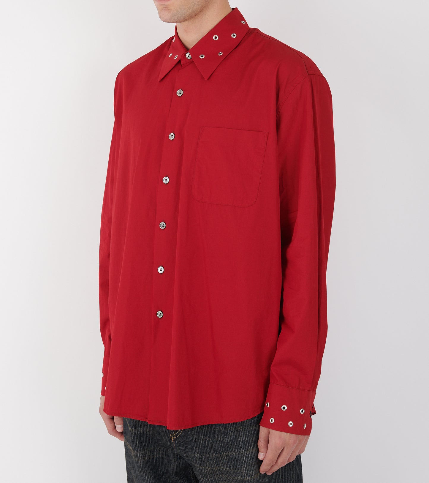 Above Shirt Lipstick Red Super Poplin