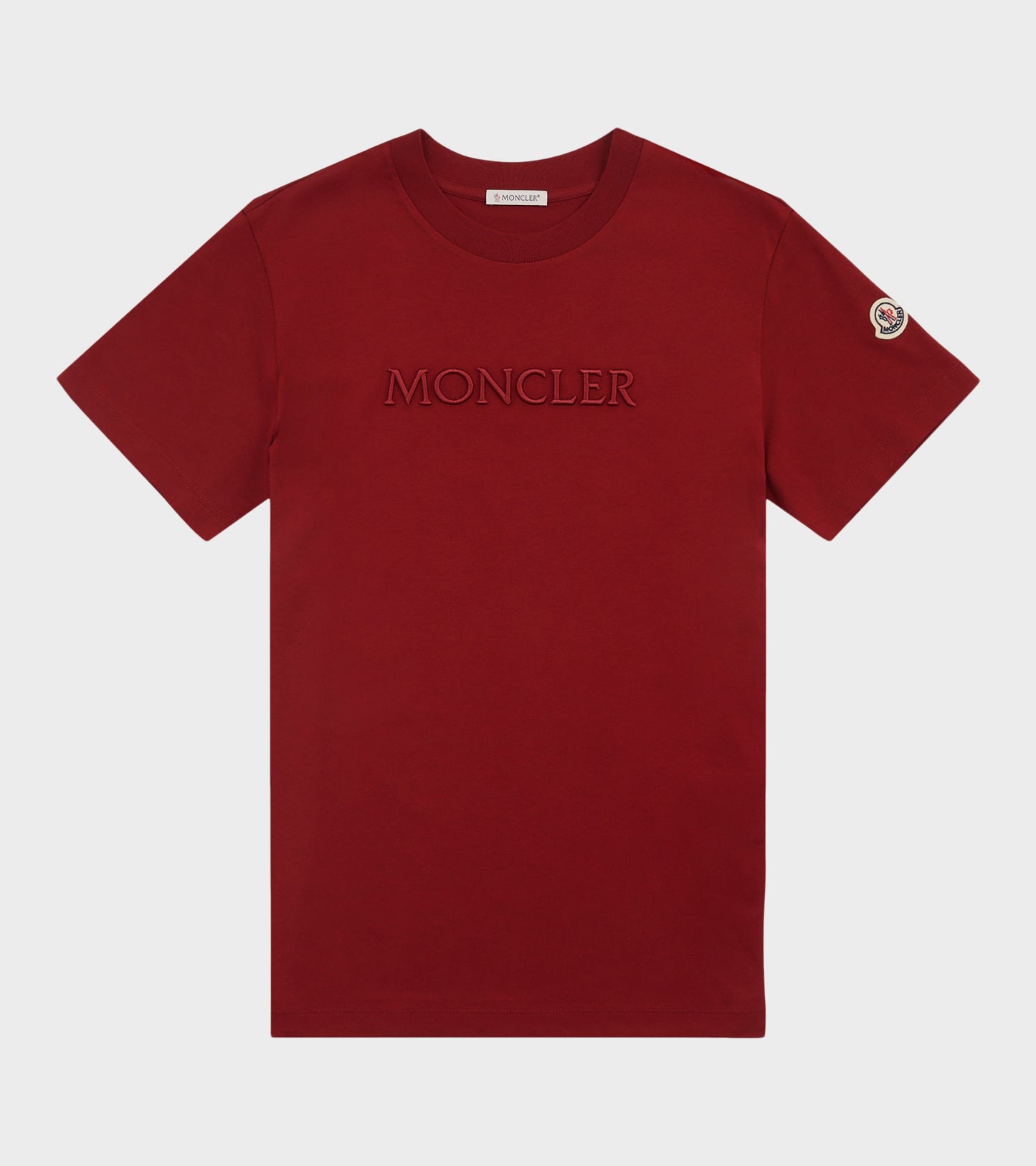 Embroidered Tonal Logo Cotton T-Shirt Red