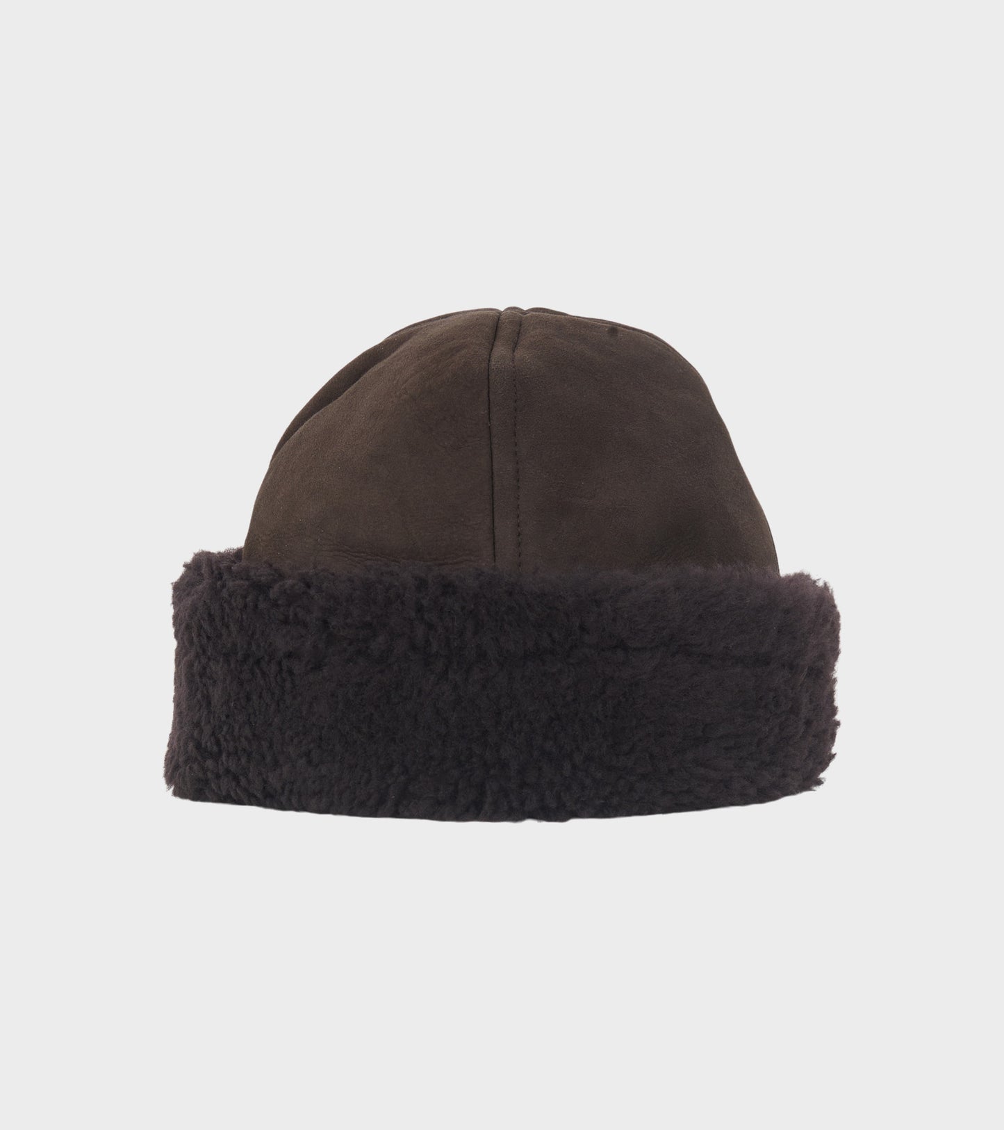 Suede Back Curly Hair Cap Chocolate