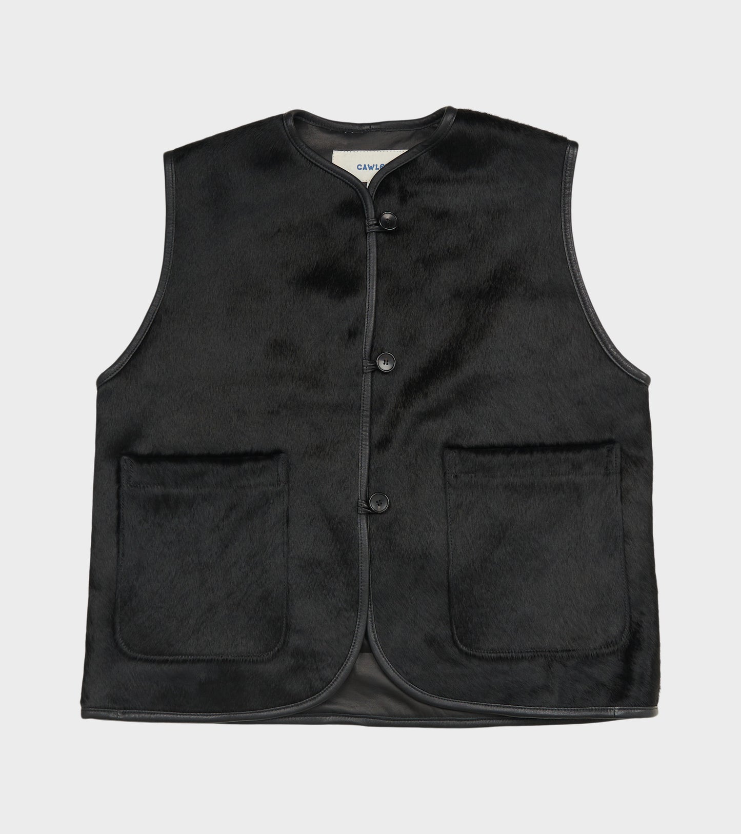 Hair On Leather Hide Ella Vest Black