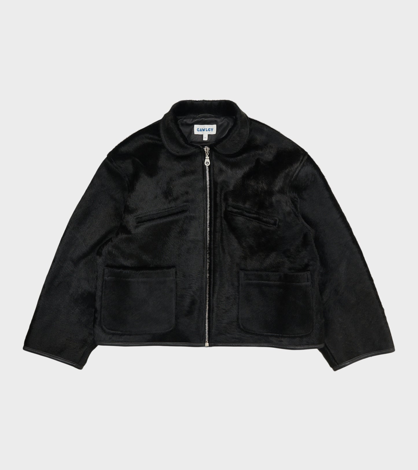 Hair On Leather Hide Flying Jacket Black