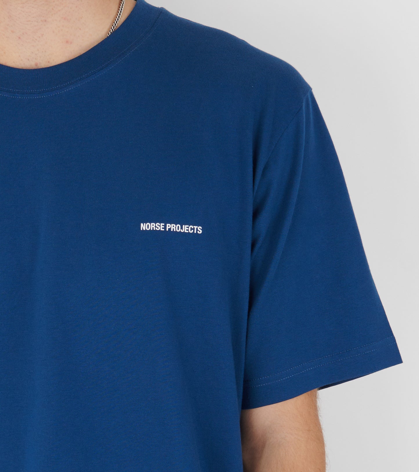 Johannes Organic Norse Logo Print T-Shirt Estate Blue