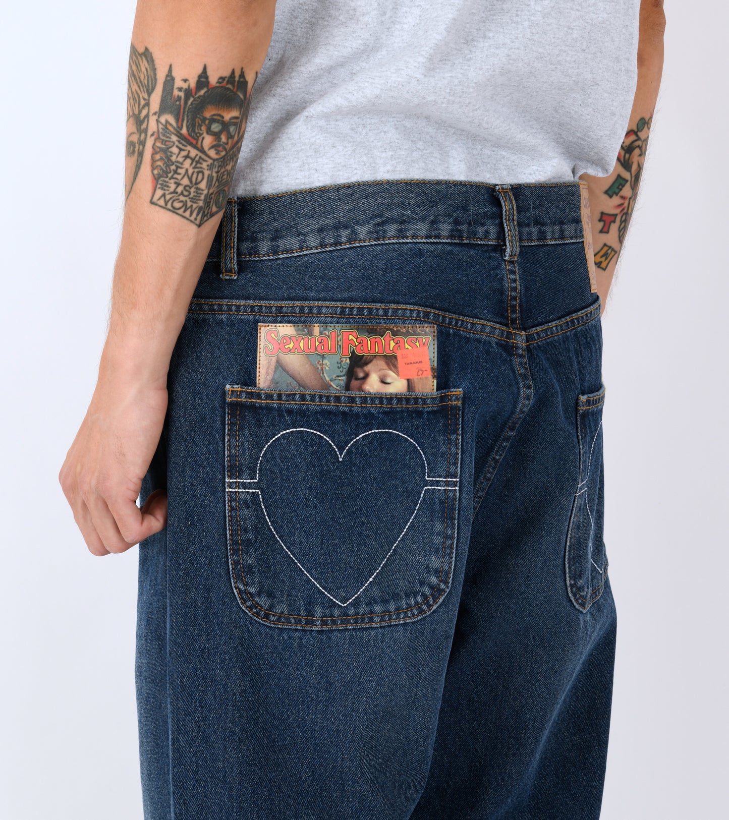 Back Pocket Pleasures Jeans Washed Blue