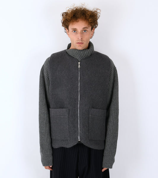 Hairy Wool River Vest Slate Grey