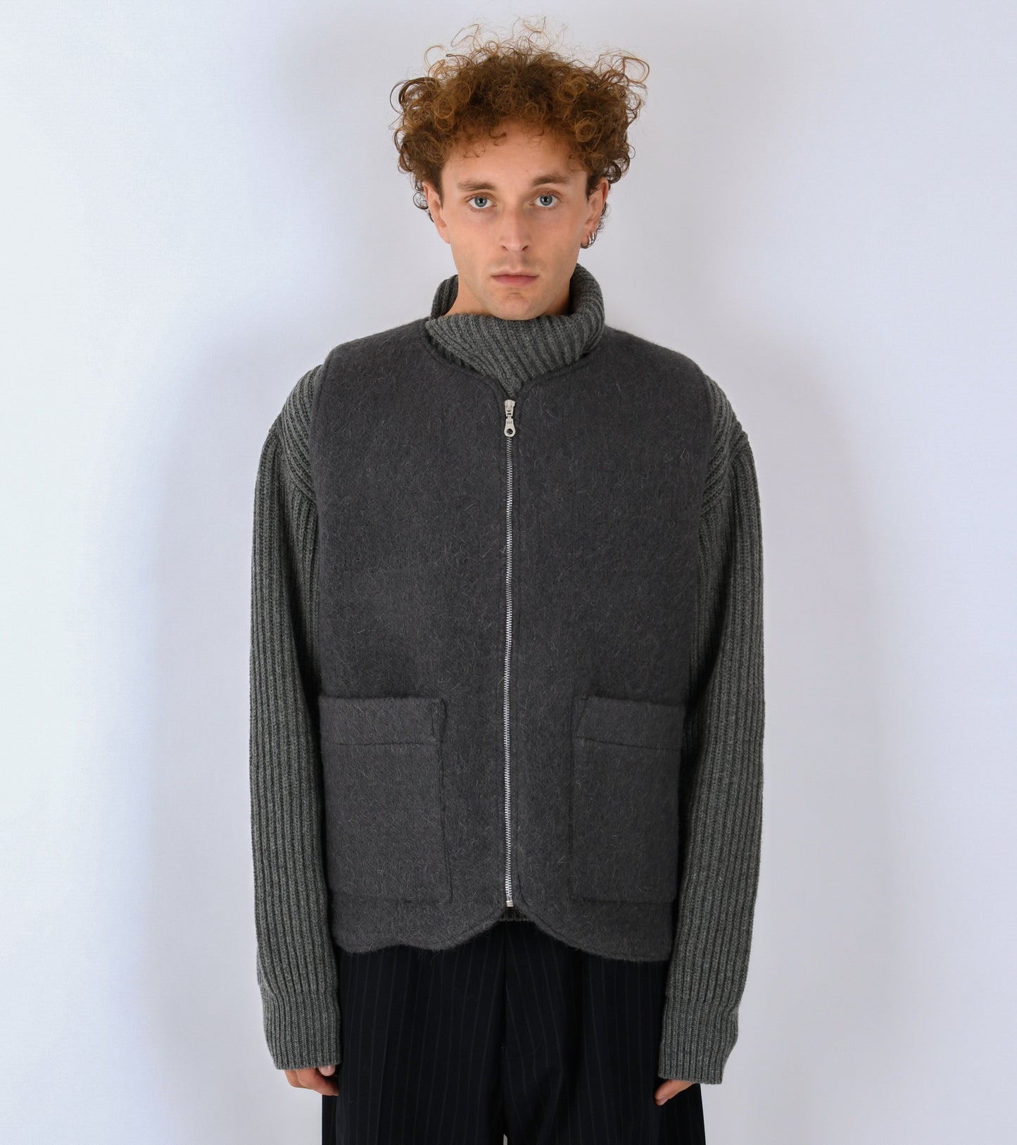 Hairy Wool River Vest Slate Grey