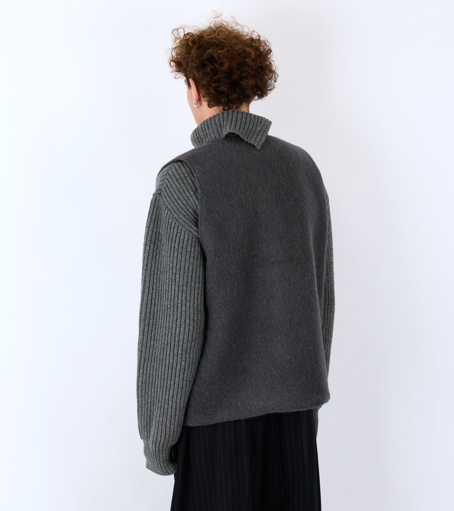 Hairy Wool River Vest Slate Grey