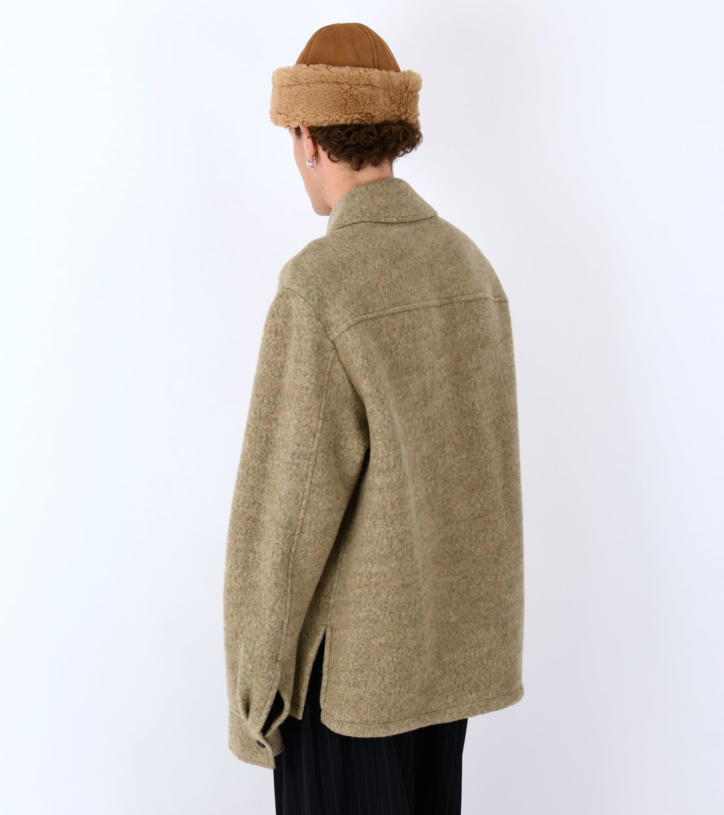 Melange Felted Wool Shirt Fern