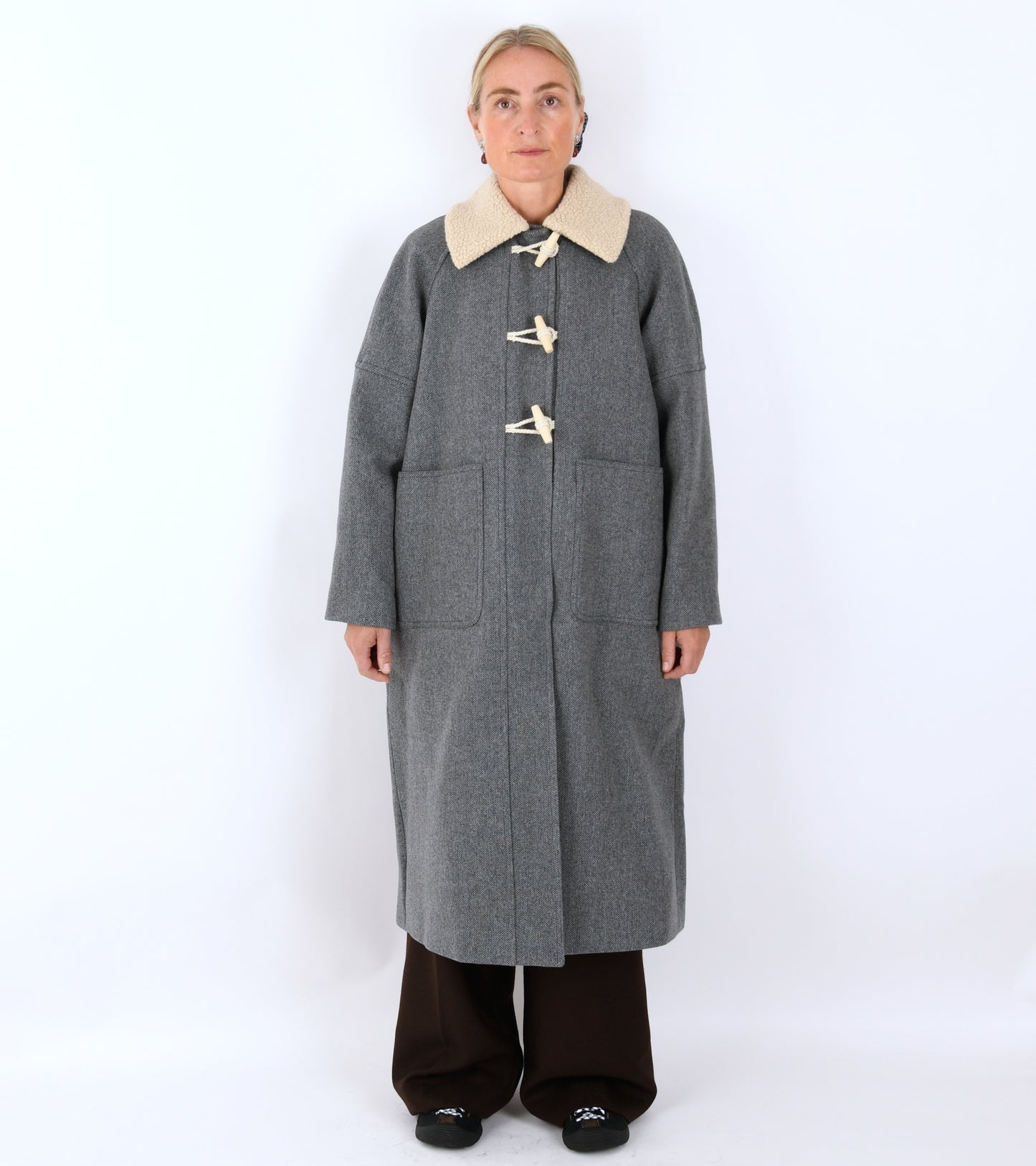 Bibi Duffel Coat Grey Structure