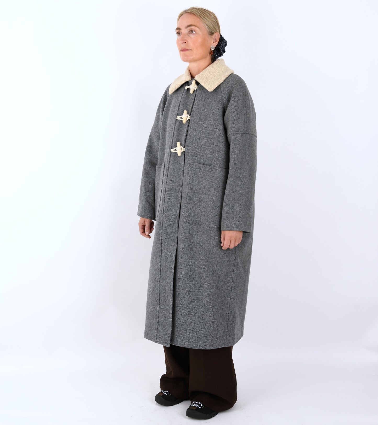 Bibi Duffel Coat Grey Structure